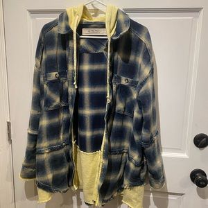 Free People hooded flannel shacket